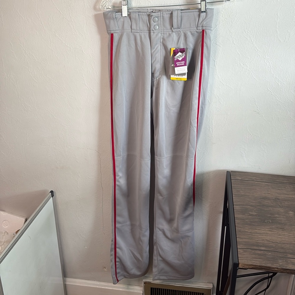 Easton Baseball Mako2 Pant Gray/Red Full Length Adult Small 28-31 Inches New